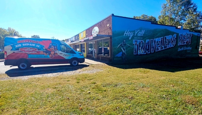 Air Repair Al Truck In Front Of Business In Travelers Rest