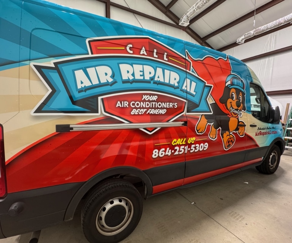Call Air Repair Al Truck Wrap Side View