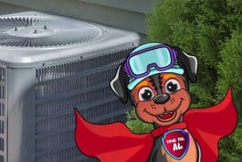 Hvac Condensor With The Dog Al Cropped