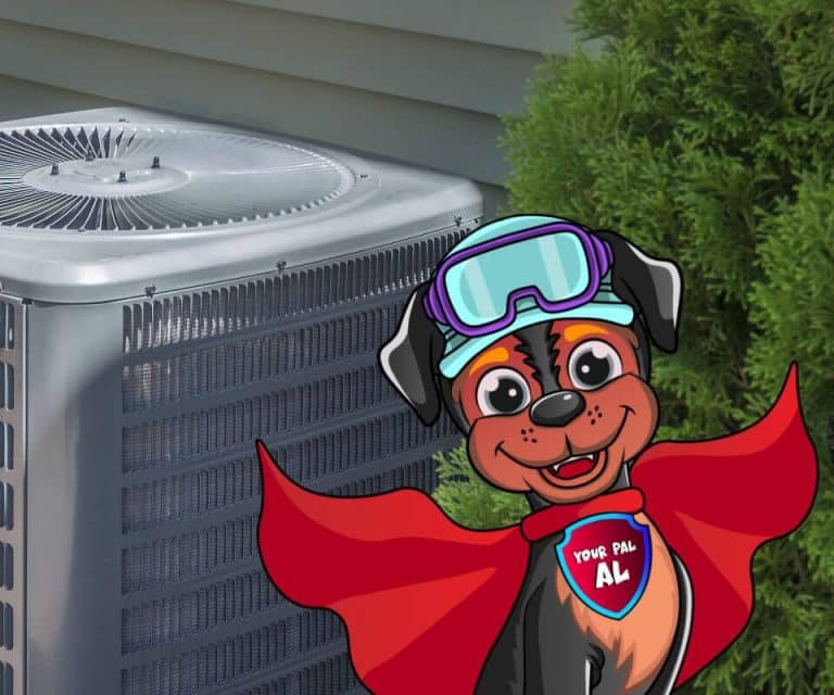 Hvac Condensor With The Dog Al Cropped