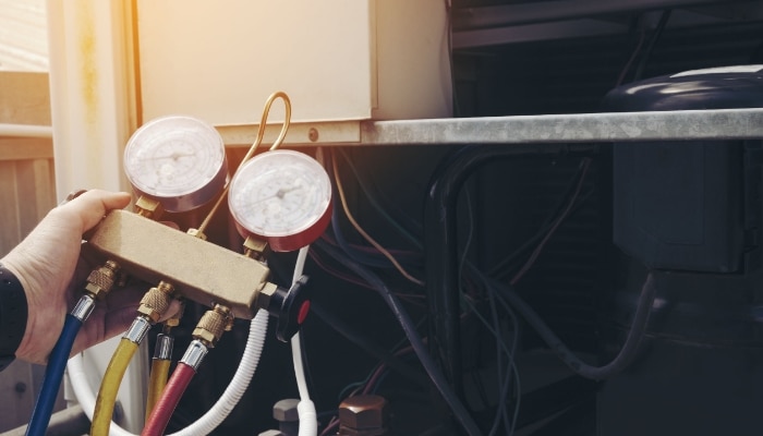 Technician Checking Hvac System